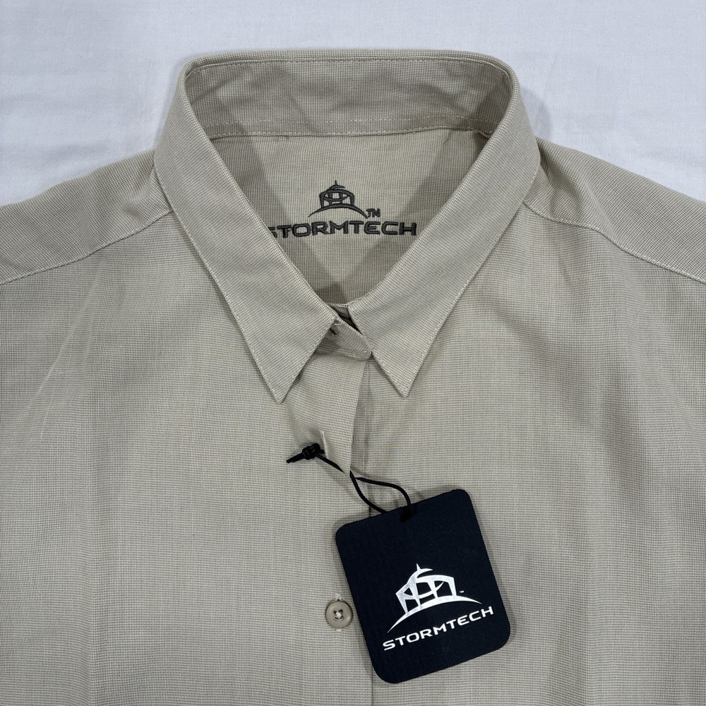 NEW STORMTECH BEIGE BUTTON UP BLOUSE WOMEN'S XL - Picture 2 of 12